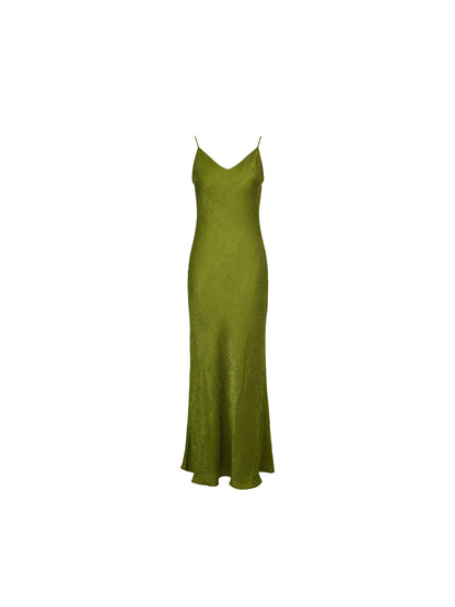 Mountain Wild Spring Jacquard Silk Dress