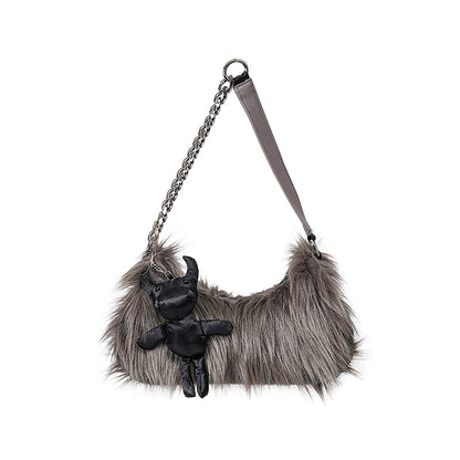 Solid Fur Underarm Bag