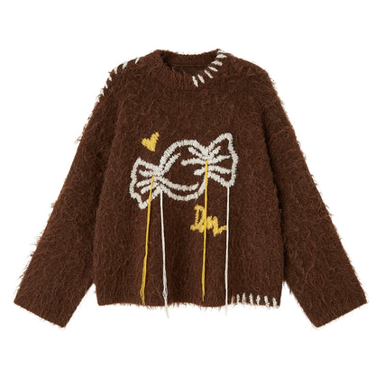 Soft Glutinous Candy - Embroidered Sweater