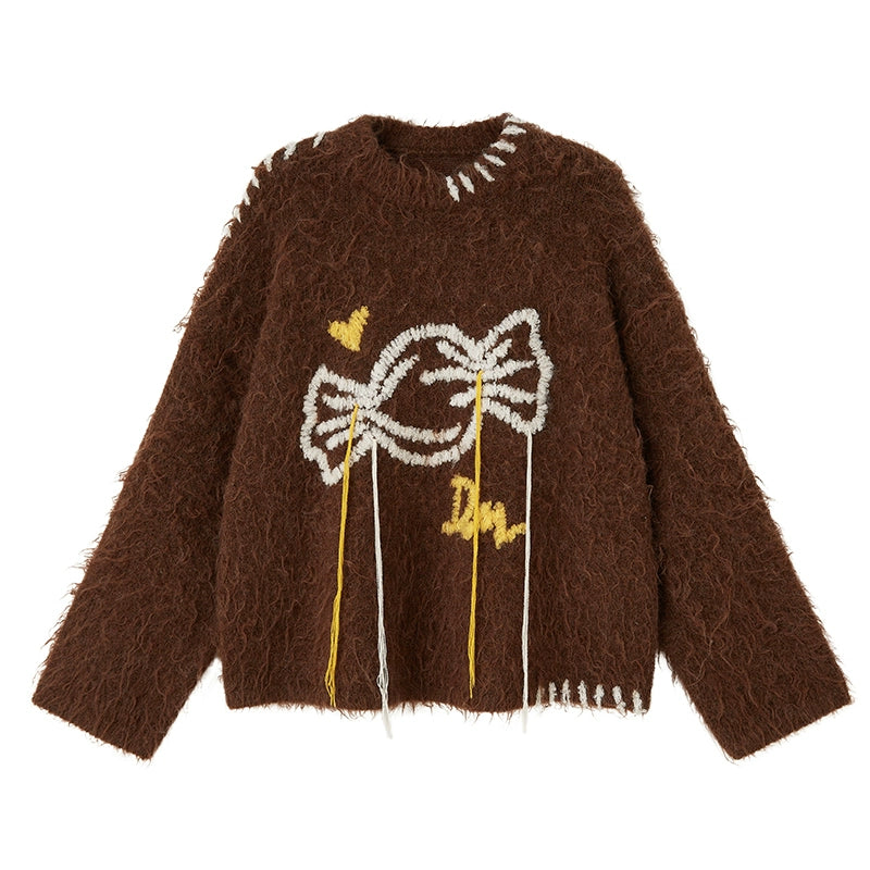 Soft Glutinous Candy - Embroidered Sweater