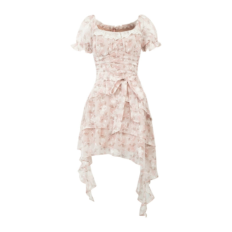 Fragmented Flower Tea Break Dress