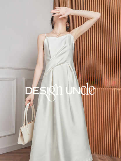 Satin French Gentle Strap Dress