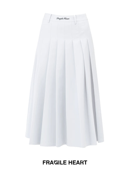 Original Embroidery 4-Color Pleated A-Line Skirt