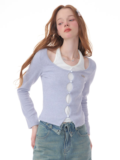 Backless Stand Collar Slim Fit Sweater | Retro Long Sleeve Design for Autumn/Winter