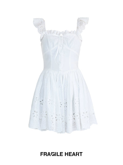 Sweet Little Flying Sleeve Waist Cinched Dress