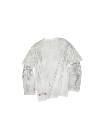 Distressed Faux Layered Long Sleeve Tee