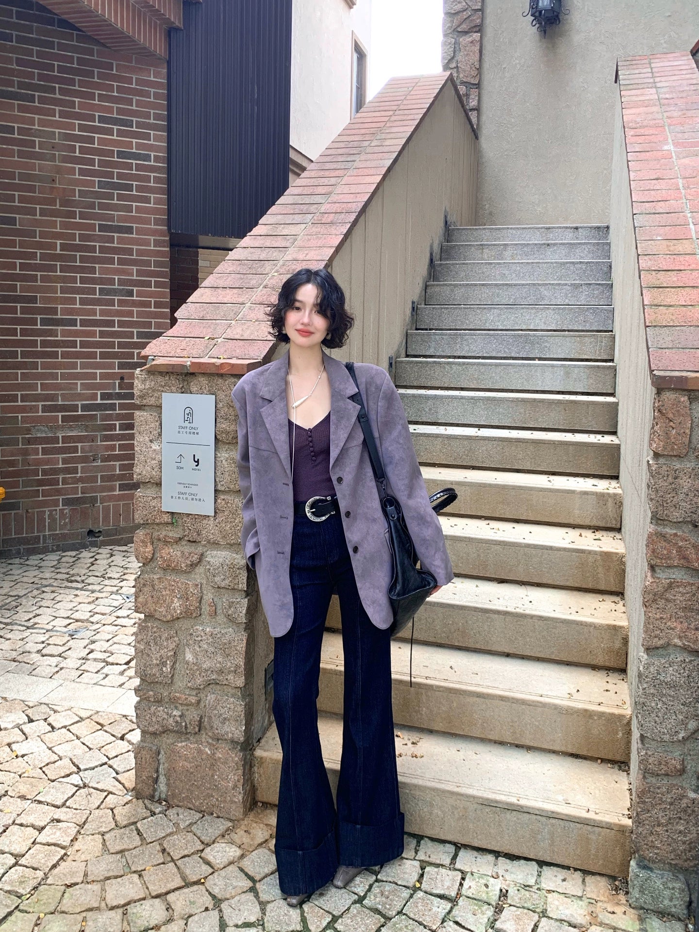 Suede Loose Suit Jacket – Hong Kong Retro Autumn/Winter Statement