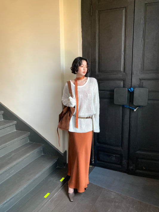 Yunlu Relaxed Round-Neck Knit Cover-Up – Hong Kong Retro Autumn Mood