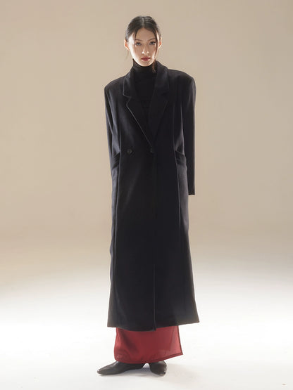 Winter White Wool Warm Long Coat