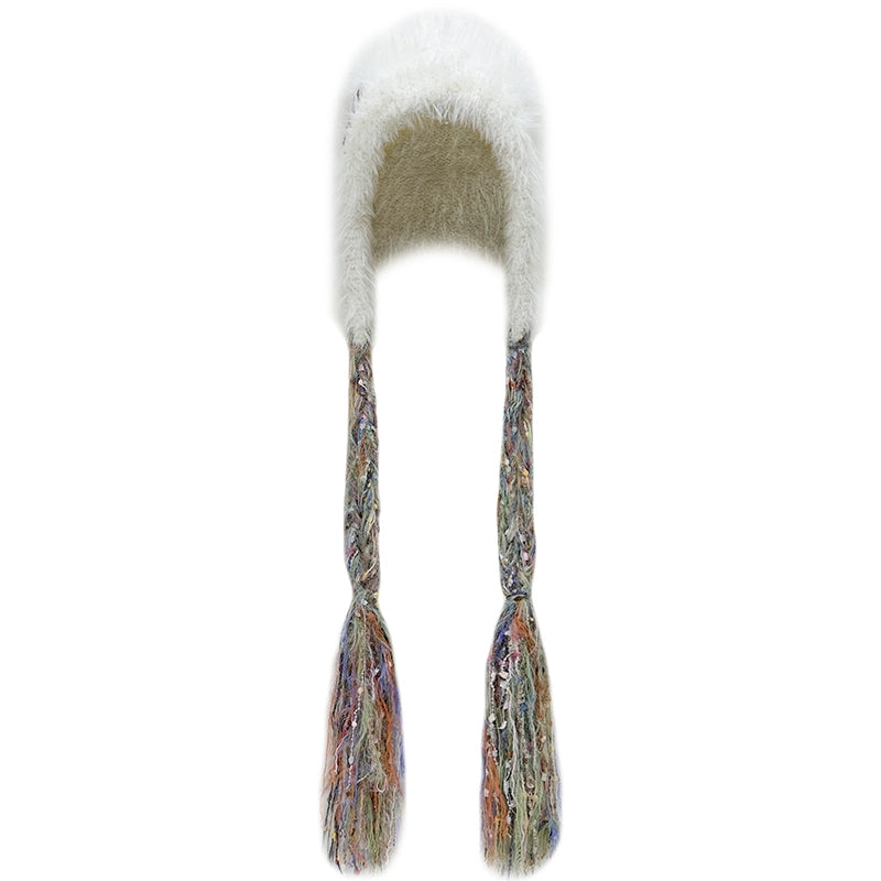 Stylish Cold-Weather Protection | Colorful Knit Thick White Velvet Beanie