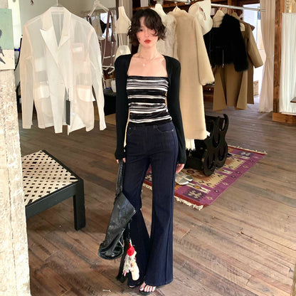 Weaving Shore Striped Cardigan & Bandeau Set