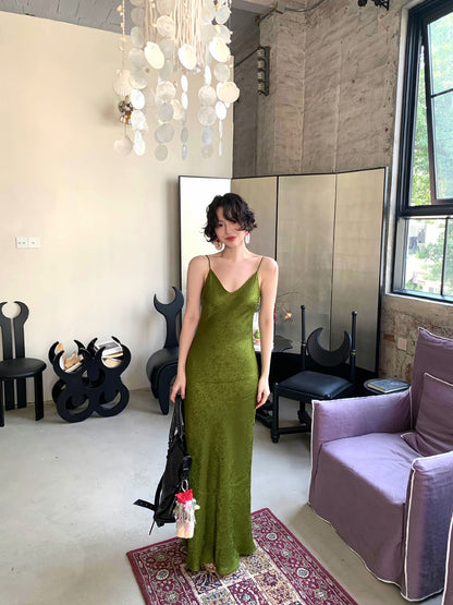 Mountain Wild Spring Jacquard Silk Dress