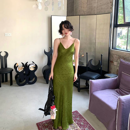 Mountain Wild Spring Jacquard Silk Dress