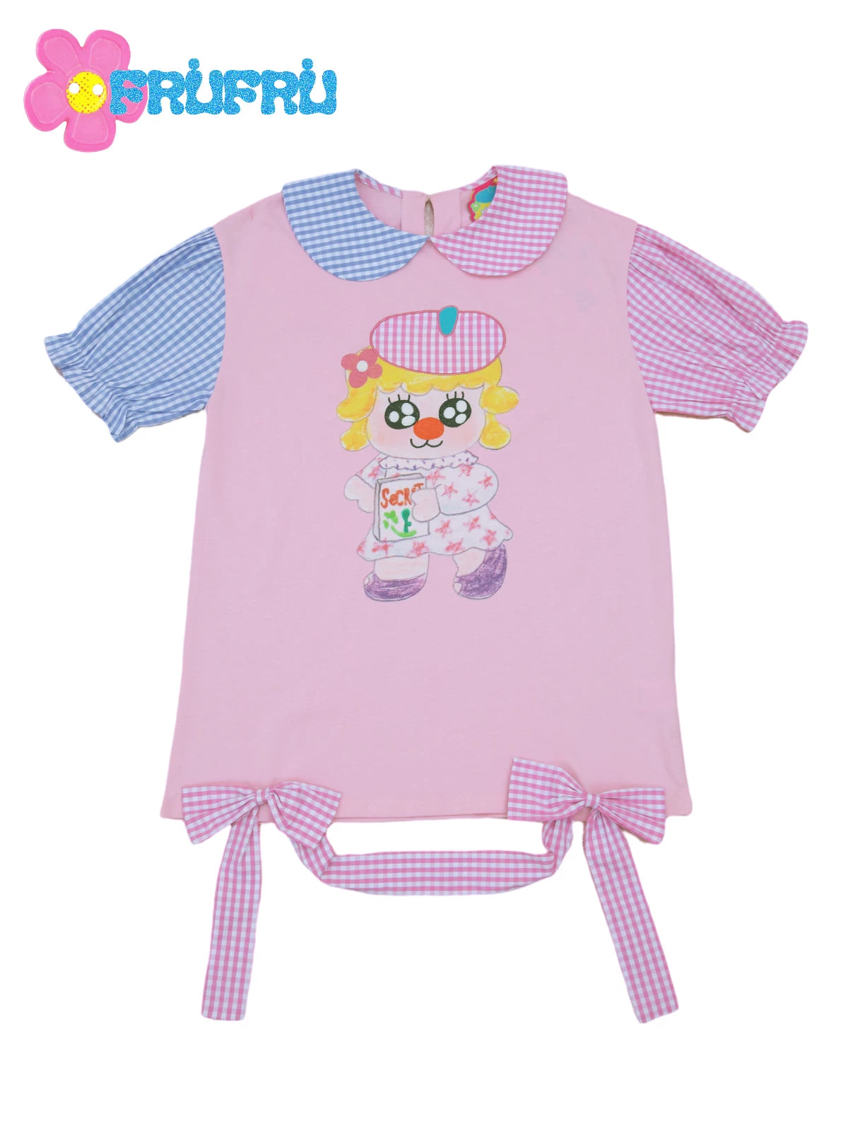 Pink Cartoon Cotton T-Shirt | Cute Graphic Summer Tee