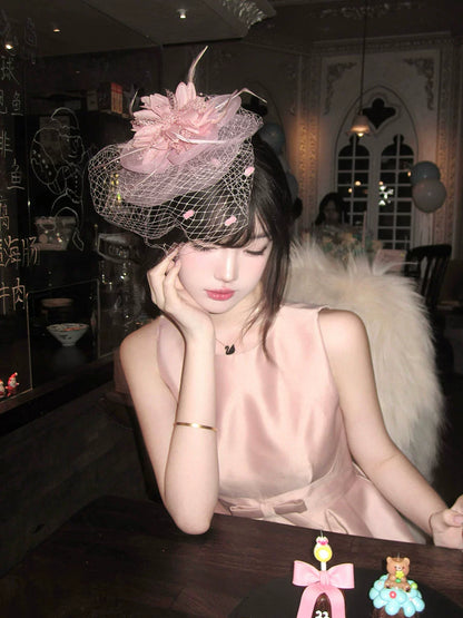 Pink Satin Birthday Dress – Elegant Cinched-Waist Coming-of-Age Gown