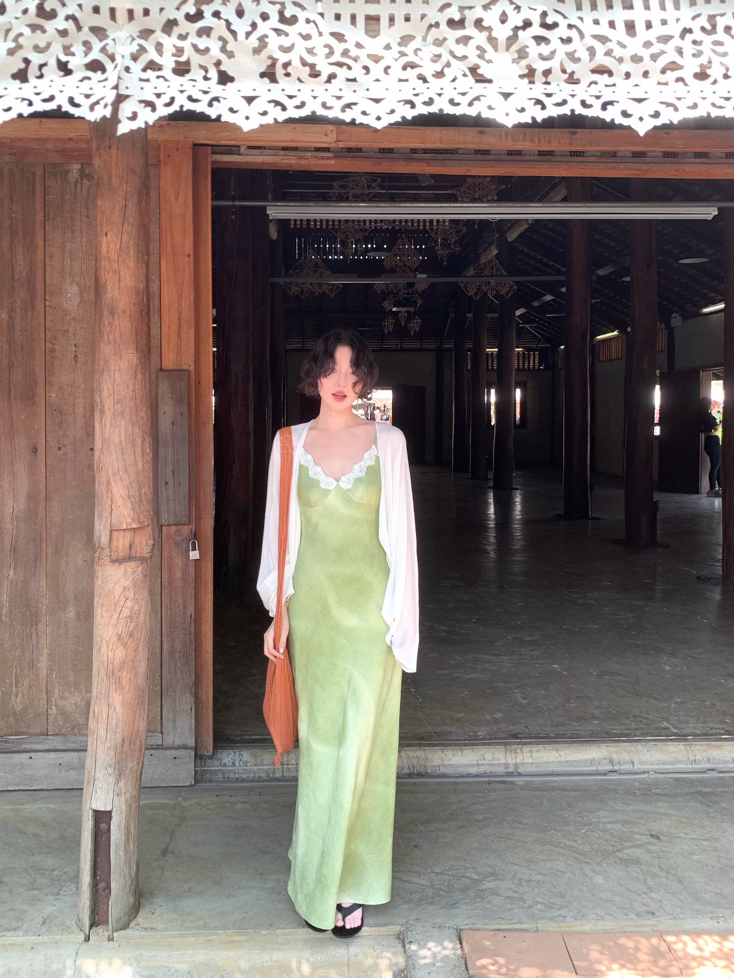 Green in the Clouds Lyocell Lace Dress
