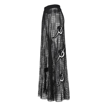 3D Electric Moon Mesh Skirt Trousers