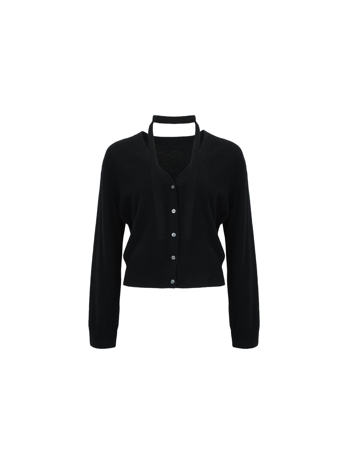 Soft Wool Knit Cardigan with Neck Strap – Hong Kong Retro Autumn Cropped Style