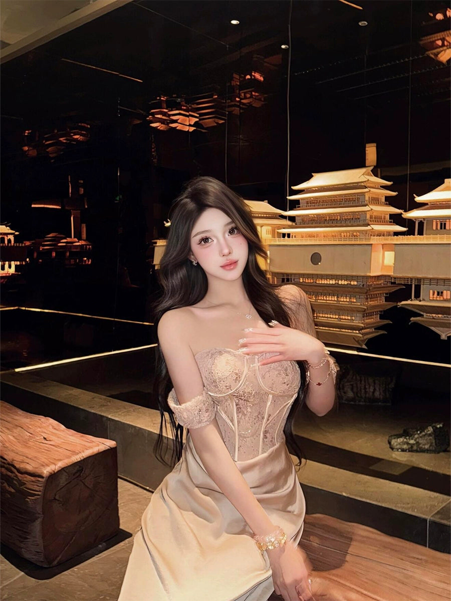 Fishbone Bandeau Fishtail Dress – Elegant Birthday & Evening Gown