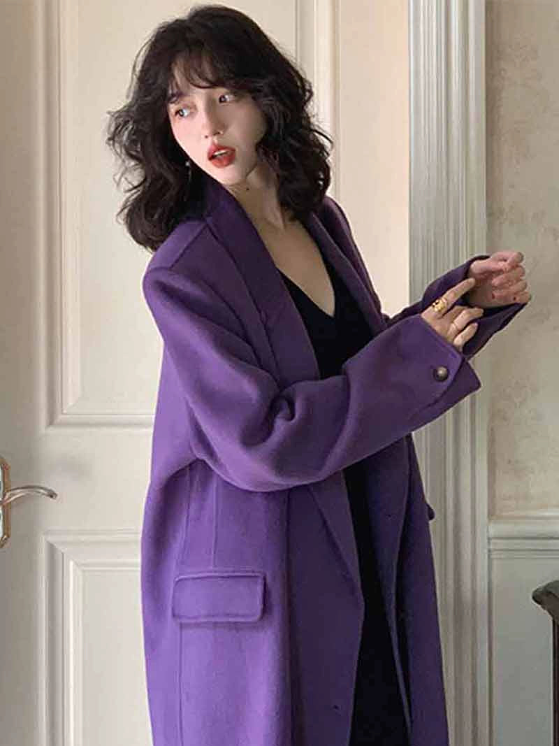 Classic Loose 100% Wool Double-Faced Coat – Retro Autumn/Winter