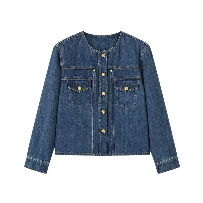 Cappotto di cotone in denim corto