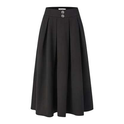 Black Woolen Long Skirt