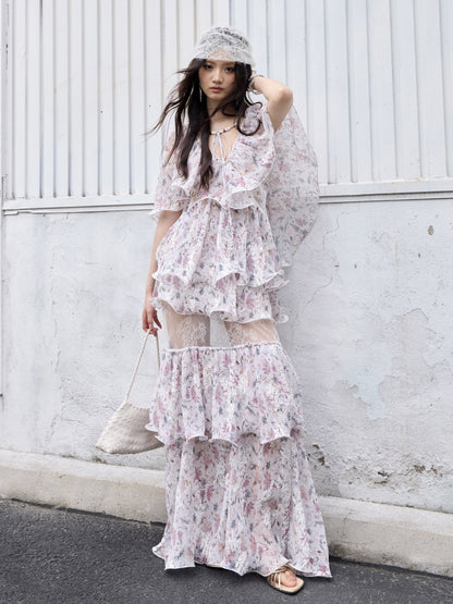Floral Ruffle Two-Piece Dress | Retro Romantic 26SS Set