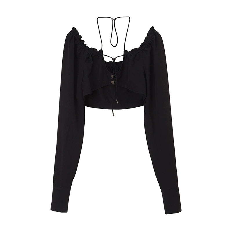 Ensemble de cardigan licou et camisole noir