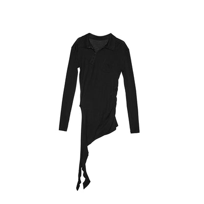 Deconstructed Polo Shirt – Irregular Hook Slim Fit Style