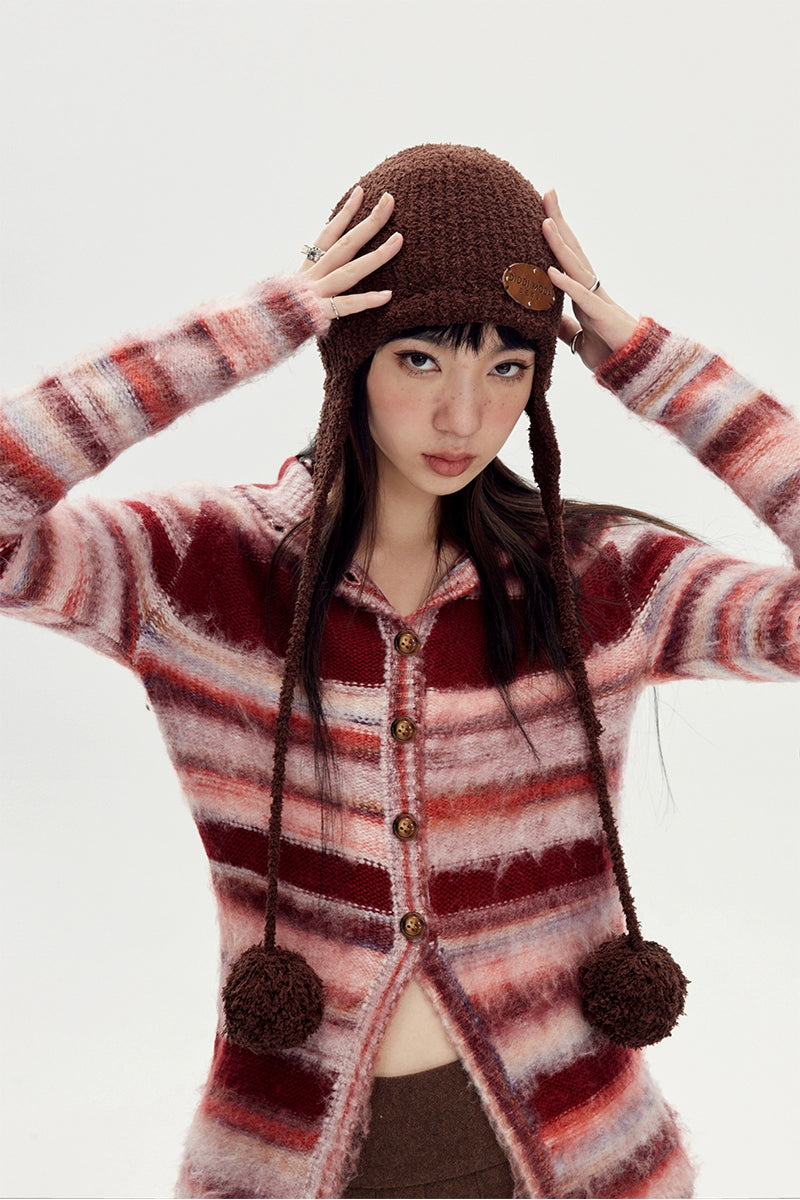 Three-Color Warm - Circle Plush Hat