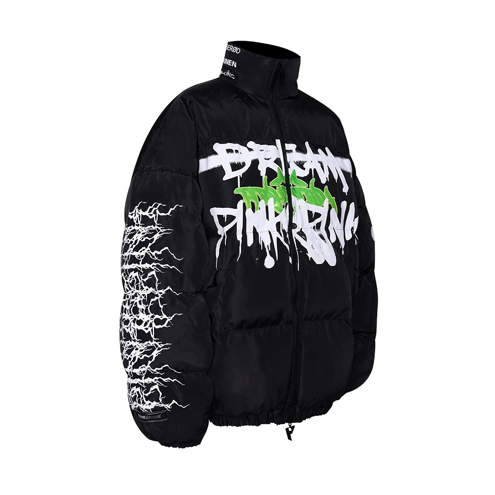 Graffiti Warm Cotton Coat