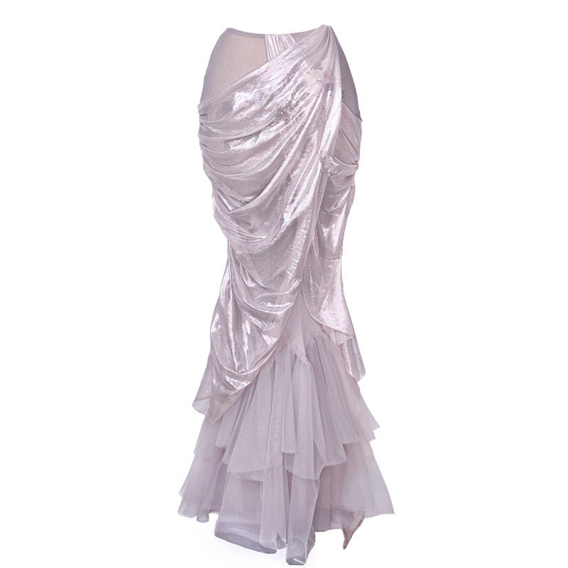 Silver Fairy Armor Dress Set | Elfcore Sparkle Fishtail Ensemble