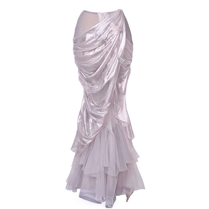 Silver Fairy Armor Dress Set | Elfcore Sparkle Fishtail Ensemble