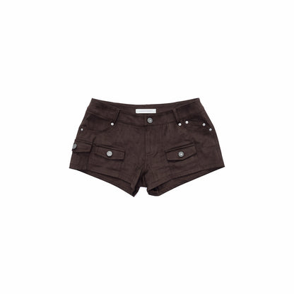 Studded Suede Cargo Shorts