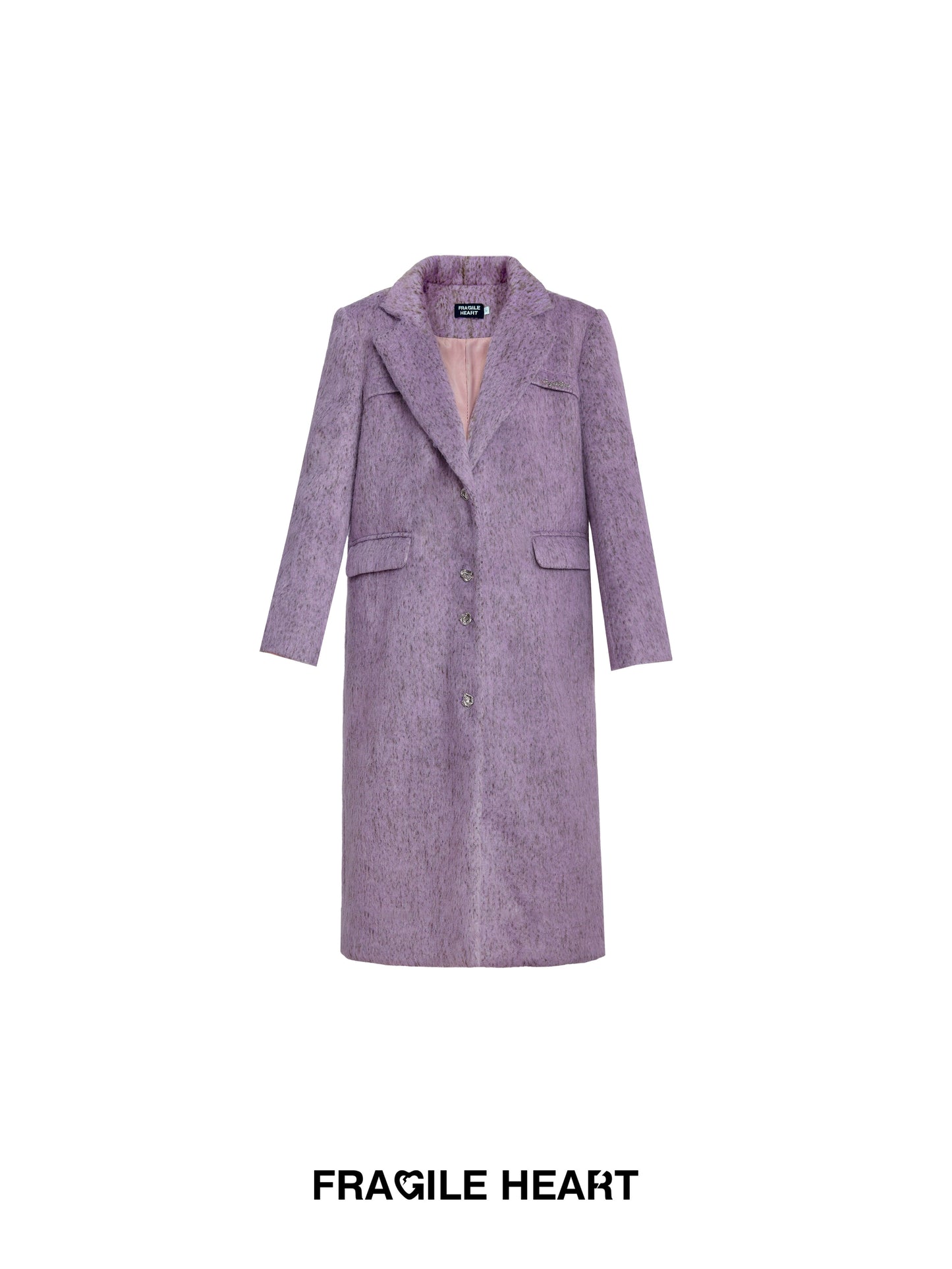 Manteau long violet classique en forme de H