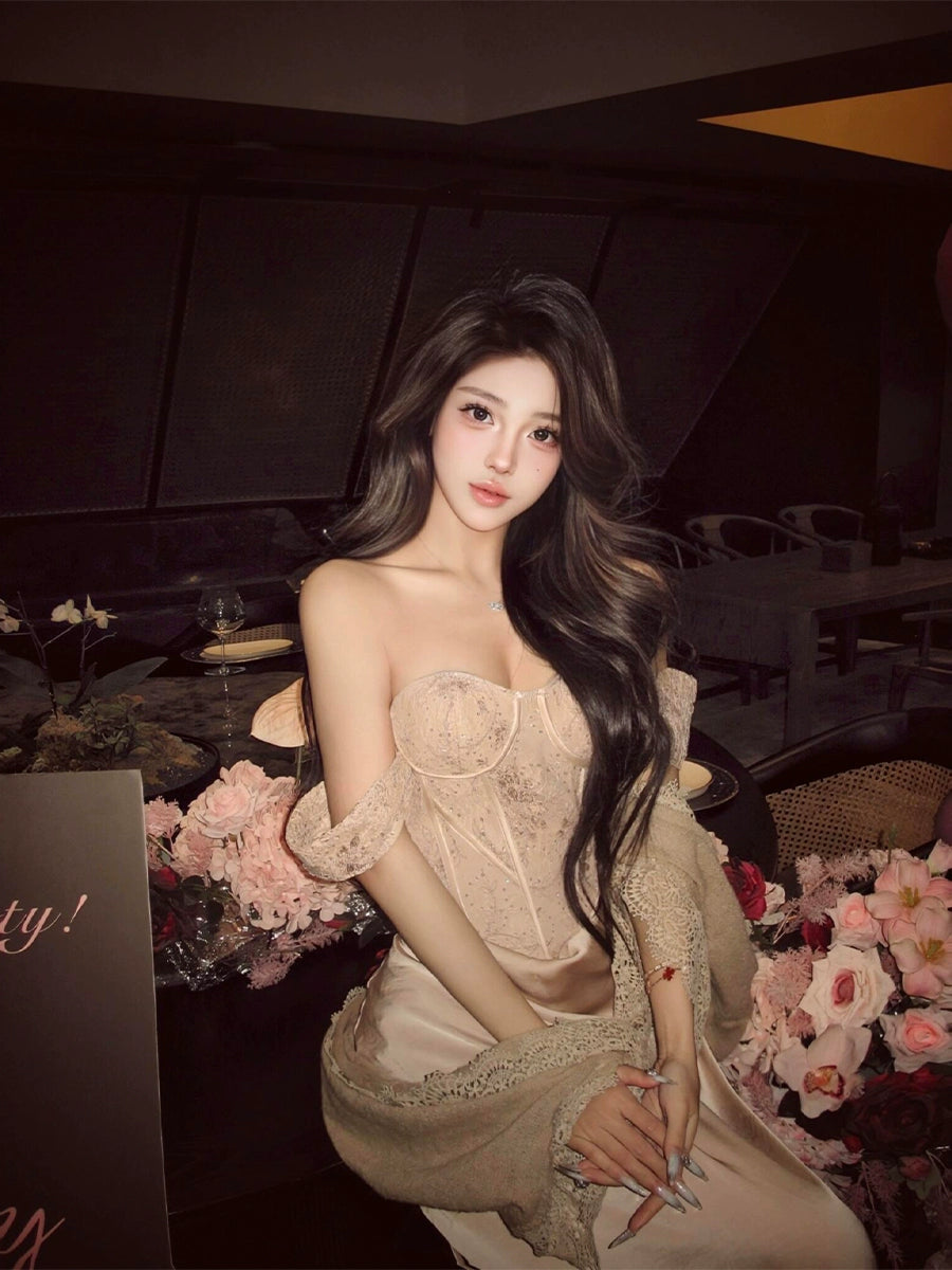 Fishbone Bandeau Fishtail Dress – Elegant Birthday & Evening Gown