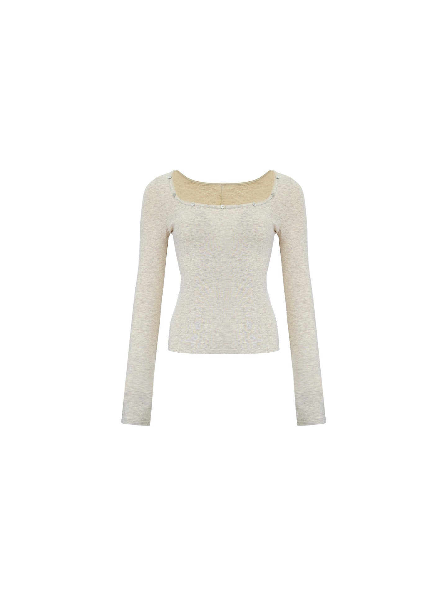 Chaoyun Square-Neck Button Detail Top