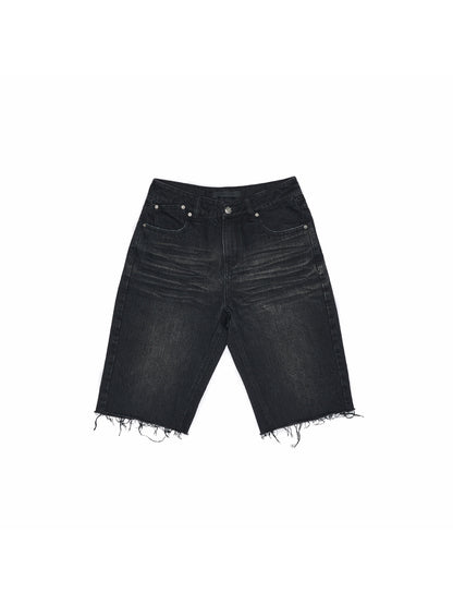 Washed Embroidered Straight-Leg Denim