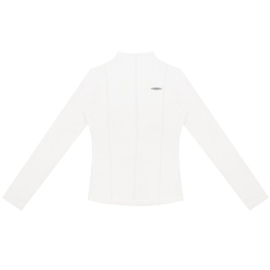 Semi-Transparent Wool Long Sleeve Top | Retro Half-Turtleneck Slim Fit Knit