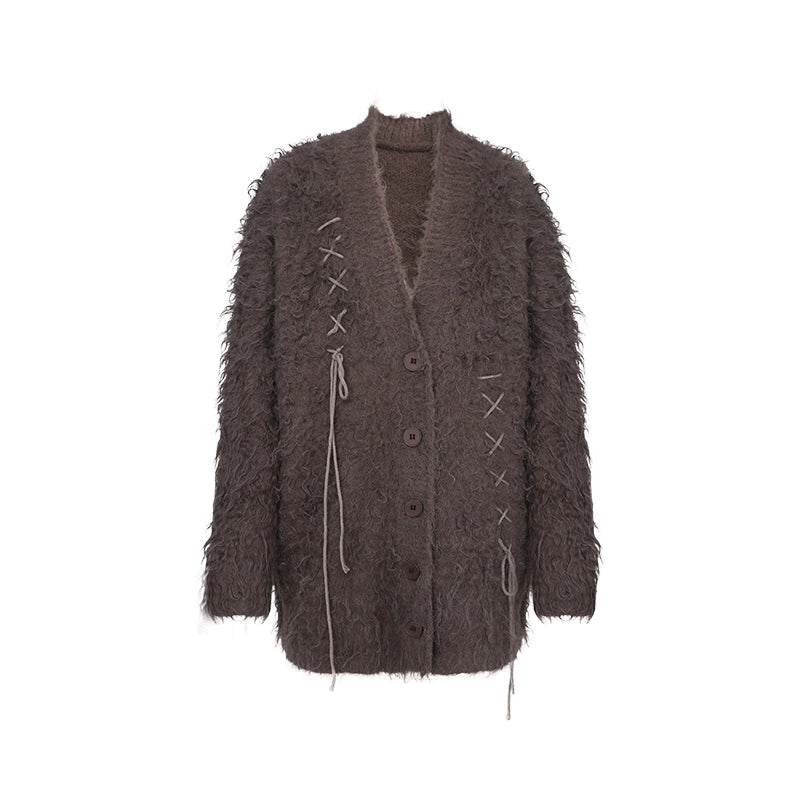 Floating Cloud Roll Knitted Cardigan Coat - Autumn