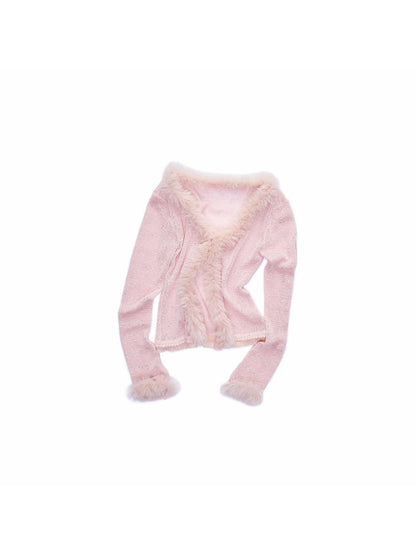 Sequin Knit V-Neck Cardigan