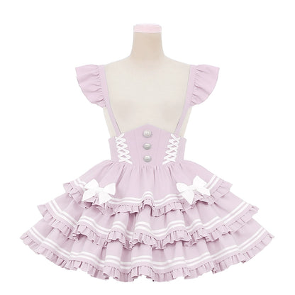 Lolita Sea Salt Cake Collar Top + Strap Skirt