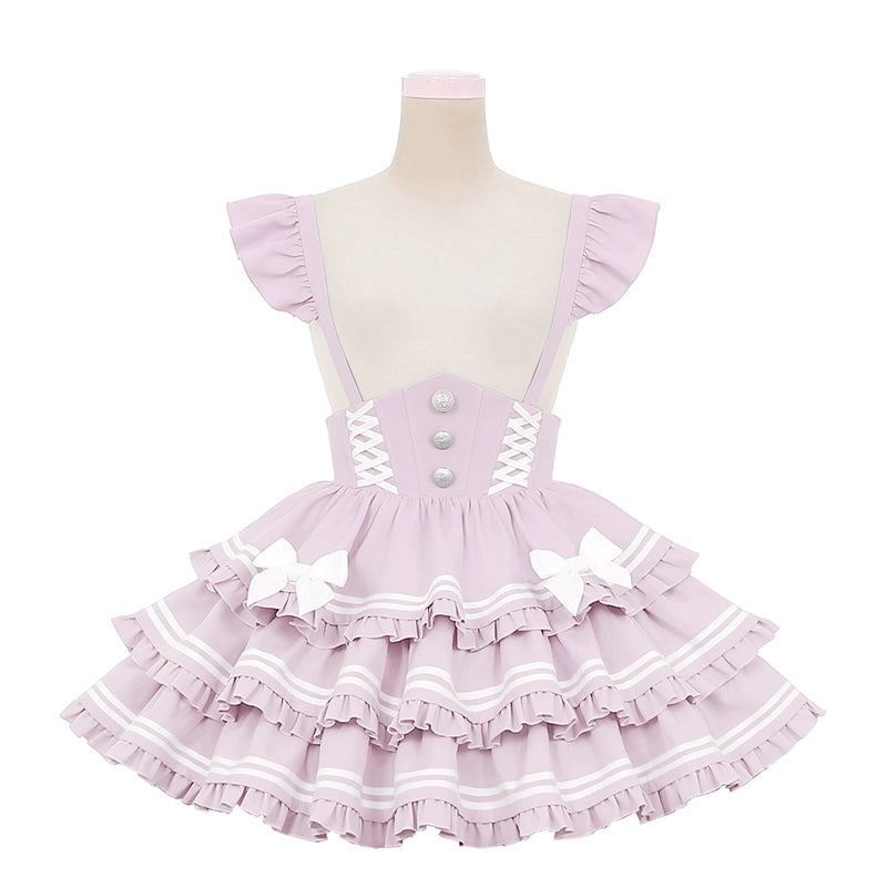 Lolita Sea Salt Cake Collar Top + Strap Skirt