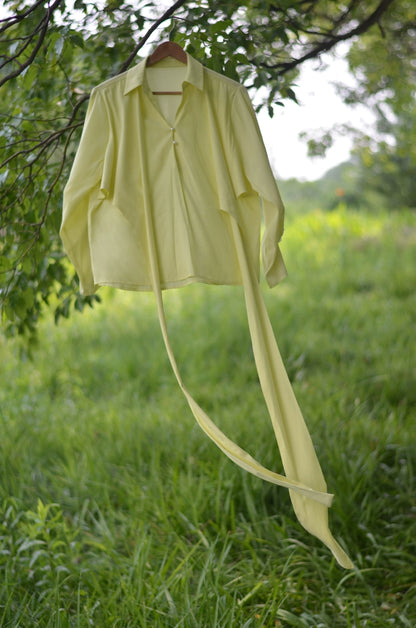 Lemon Yellow Satin Fashion Autumn Dress