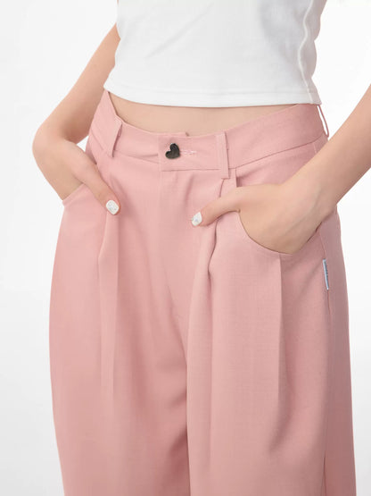 Pantalones retro de pierna ancha y cintura alta Diseño informal de verano ajustado