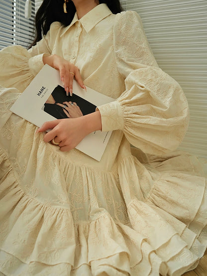 3D Embroidery Print Mini Dress – French Girly Retro Vibe