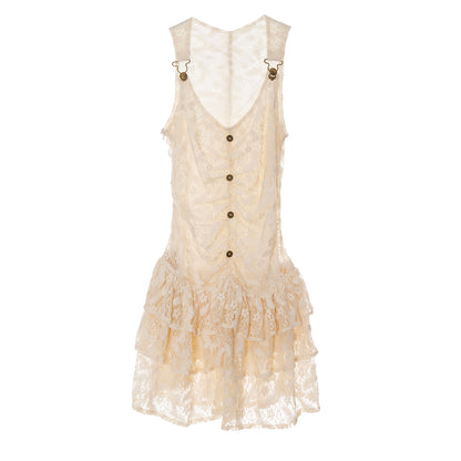 Vintage Lace Cream Dress