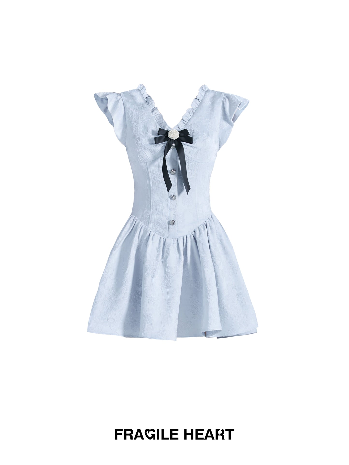 Little Flying Sleeve Blue Birthday Princess Dress