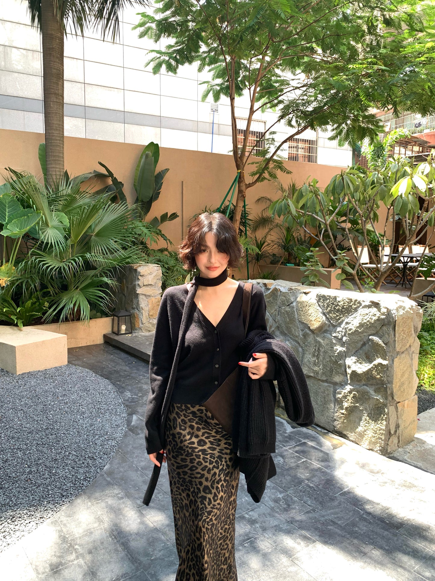 Soft Wool Knit Cardigan with Neck Strap – Hong Kong Retro Autumn Cropped Style