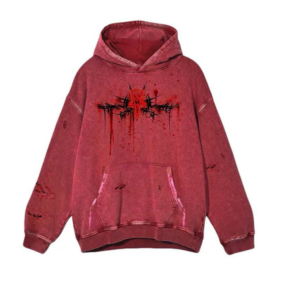 Demon Rust Loose Hooded Sweater